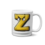 ماگ طرح حرف Z کارتونی زرد اخمو