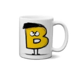 ماگ طرح حرف B زرد خندان