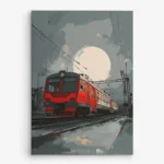 تابلو شاسی عمودی طرح لوکوموتیو قرمز در طبیعت