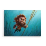 تابلو شاسی افقی طرح آکوامن (Aquaman) چیبی با نیزه
