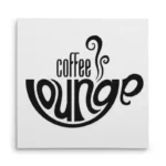 تابلو شاسی مربعی طرح لوگوی Coffee Lounge