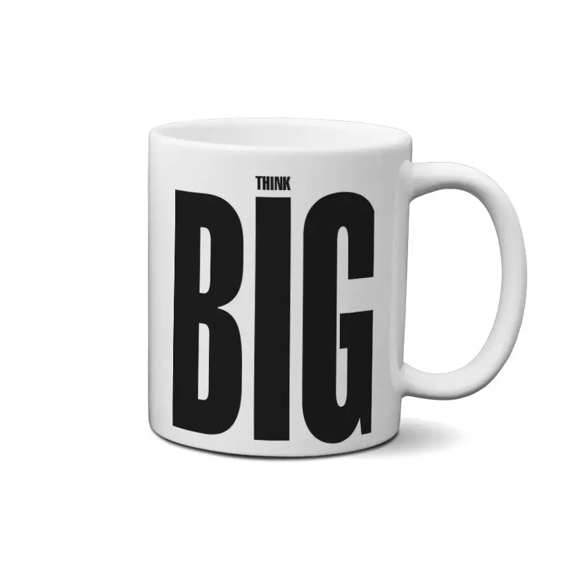 (10762) 2 ماگ طرح تایپوگرافی Think Big - تصویر 1