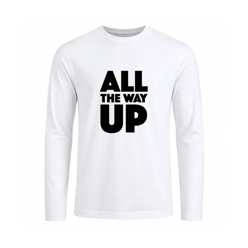 10780-5 تیشرت مردانه آستین بلند طرح تایپوگرافی تا بالاترین نقطه (All The Way Up) - تصویر 1