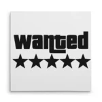تابلو شاسی مربعی طرح لوگوی تحت تعقیب (Wanted) با ۵ ستاره
