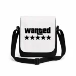 کیف دوشی پاسپورتی مردانه طرح لوگوی تحت تعقیب (Wanted) با ۵ ستاره