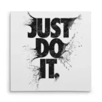 تابلو شاسی مربعی طرح شعار Just Do It (نایکی) با افکت پاشش رنگ