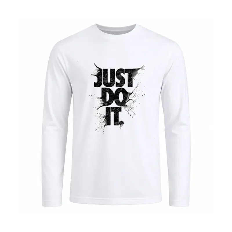 10788-5 تیشرت مردانه آستین بلند طرح شعار Just Do It (نایکی) با افکت پاشش رنگ - تصویر 1