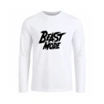 تیشرت مردانه آستین بلند طرح تایپوگرافی حالت درنده (Beast Mode)