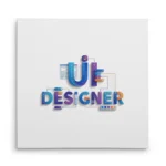 تابلو شاسی مربعی طرح تایپوگرافی طراح رابط کاربری (UI) با خطوط اتصال