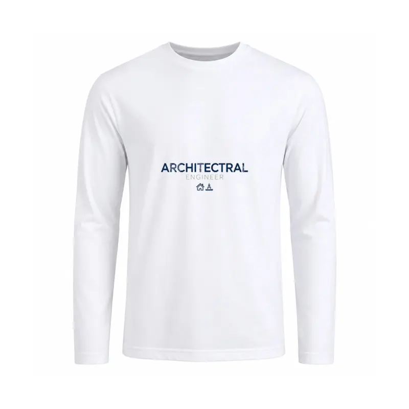 10928-5 تیشرت مردانه آستین بلند طرح لوگوتایپ مینیمال مهندس معمار با نماد پرگار - تصویر 1