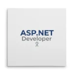 تابلو شاسی مربعی طرح لوگوتایپ توسعه‌دهنده ASP.NET با آیکون برنامه ‌نویس