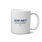 ماگ طرح لوگوتایپ توسعه‌دهنده ASP.NET با آیکون برنامه ‌نویس