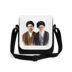 کیف دوشی پاسپورتی مردانه طرح نقاشی شهید سید علی خامنه ای و سید مجتبی خامنه ای