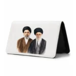 کیف پول مخمل زنانه طرح نقاشی شهید سید علی خامنه ای و سید مجتبی خامنه ای