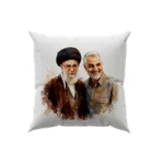 کوسن طرح نقاشی شهید سید علی خامنه ای و شهید حاج قاسم سلیمانی