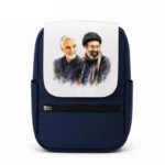 کیف کوله پشتی طرح نقاشی سید مجتبی خامنه ای و شهید حاج قاسم سلیمانی