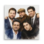 تابلو شاسی مربعی طرح نقاشی رضا گلزار , شهاب حسینی , بهرام رادان , مصطفی زمانی و جواد عزتی