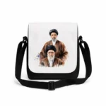 کیف دوشی پاسپورتی مردانه طرح نقاشی شهید سید علی خامنه ای و سید مجتبی خامنه ای