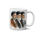 ماگ طرح نقاشی شهید سید علی خامنه ای , امام خمینی و سید مجتبی خامنه ای