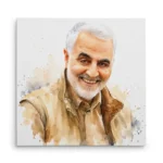 تابلو شاسی مربعی طرح نقاشی شهید حاج قاسم سلیمانی
