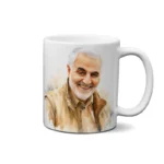 ماگ طرح نقاشی شهید حاج قاسم سلیمانی