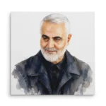 تابلو شاسی مربعی طرح نقاشی شهید حاج قاسم سلیمانی