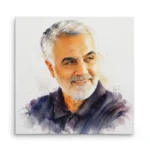 تابلو شاسی مربعی طرح نقاشی شهید حاج قاسم سلیمانی