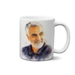 ماگ طرح نقاشی شهید حاج قاسم سلیمانی