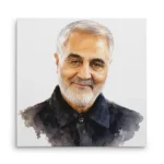 تابلو شاسی مربعی طرح نقاشی شهید حاج قاسم سلیمانی