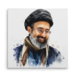 تابلو شاسی مربعی طرح نقاشی سید مجتبی خامنه ای