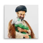 تابلو شاسی مربعی طرح نقاشی سید مجتبی خامنه ای