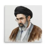 تابلو شاسی مربعی طرح نقاشی سید مجتبی خامنه ای