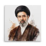 تابلو شاسی مربعی طرح نقاشی سید مجتبی خامنه ای