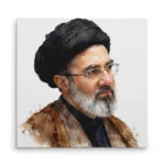 تابلو شاسی مربعی طرح نقاشی سید مجتبی خامنه ای