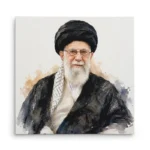 تابلو شاسی مربعی طرح نقاشی شهید سید علی خامنه ای