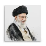 تابلو شاسی مربعی طرح نقاشی شهید سید علی خامنه ای