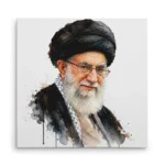 تابلو شاسی مربعی طرح نقاشی شهید سید علی خامنه ای
