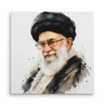 تابلو شاسی مربعی طرح نقاشی شهید سید علی خامنه ای