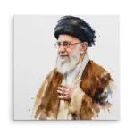 تابلو شاسی مربعی طرح نقاشی شهید سید علی خامنه ای
