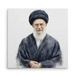 تابلو شاسی مربعی طرح نقاشی شهید سید علی خامنه ای