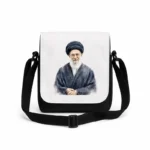 کیف دوشی پاسپورتی مردانه طرح نقاشی شهید سید علی خامنه ای