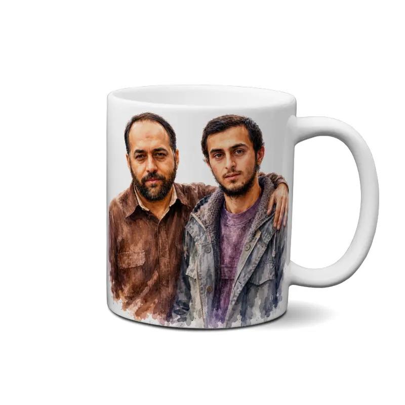 (13712) 2 ماگ طرح نقاشی شهید مجتبی مشکاتی و شهید حامد(حسن) مشکاتی - تصویر 1
