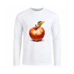 تیشرت مردانه آستین بلند طرح سیب قرمز واقعی