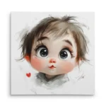 تابلو شاسی مربعی طرح پرتره کارتونی کودک