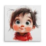 تابلو شاسی مربعی طرح پرتره کارتونی کودک