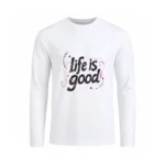 تیشرت مردانه آستین بلند طرح تایپوگرافی life is good