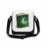 کیف دوشی پاسپورتی مردانه طرح کتاب جادویی سبز با ماه