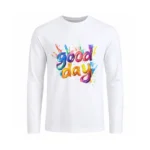 تیشرت مردانه آستین بلند طرح تایپوگرافی Good Day ۱