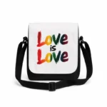 کیف دوشی پاسپورتی مردانه طرح تایپوگرافی Love is Love (حروف رنگی)