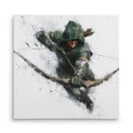 تابلو شاسی مربعی طرح شخصیت کمیک گرین ارو (Green Arrow) در حال تیراندازی